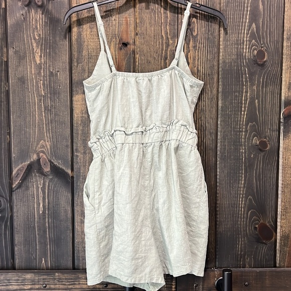 One Clothing Romper S Green Tie Knot Front Cotton Boho Stretch Casual Resortwear - Picture 6 of 10